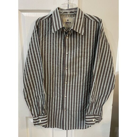 Carbon Individual Style‎ Size XXL Long Sleeve Button Down Striped - Picture 1 of 5